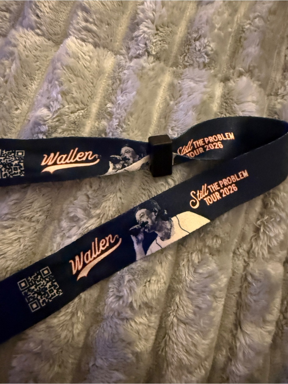 Morgan Wallen Still The Problem Tour 2026 Fabric Wristband - Navy with Peach